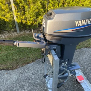 2004 Yamaha 25 HP 2 Cyl Carbureted 4-Stroke 20″ (L) Tiller Outboard Motor.